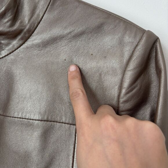 Pendleton 100% Leather Jacket Womens L Bronze Gold Blazer Supple Buttery Soft - Picture 11 of 11